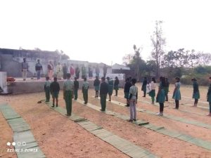 Children doing Yoga Asanas on the occasion of International Day of Yoga