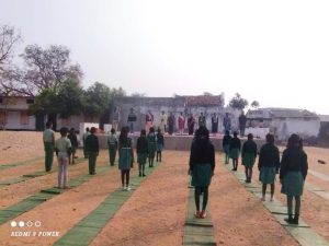 Children doing Yoga Asanas on the occasion of International Day of Yoga