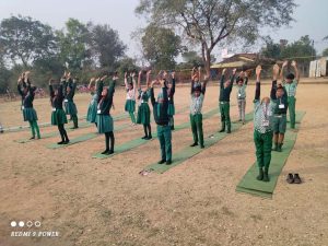 Children doing Yoga Asanas on the occasion of International Day of Yoga